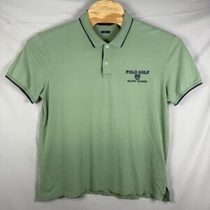 Ralph Lauren Shirt Womens Large Green Polo Short Sleeve Golf Outdoor Pro Fit